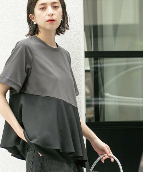 OPAQUE.CLIP / オペーク ドット クリップ カットソー | アシンメトリー切替ドッキングトップス | 詳細3