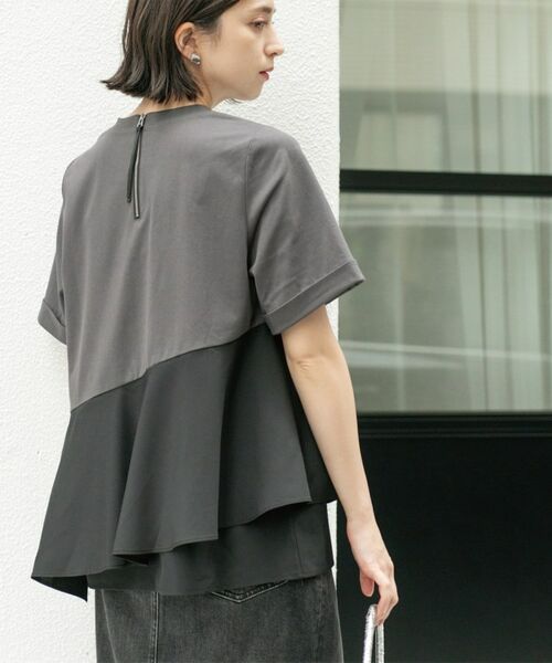 OPAQUE.CLIP / オペーク ドット クリップ カットソー | アシンメトリー切替ドッキングトップス | 詳細6