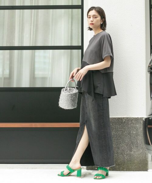 OPAQUE.CLIP / オペーク ドット クリップ カットソー | アシンメトリー切替ドッキングトップス | 詳細8