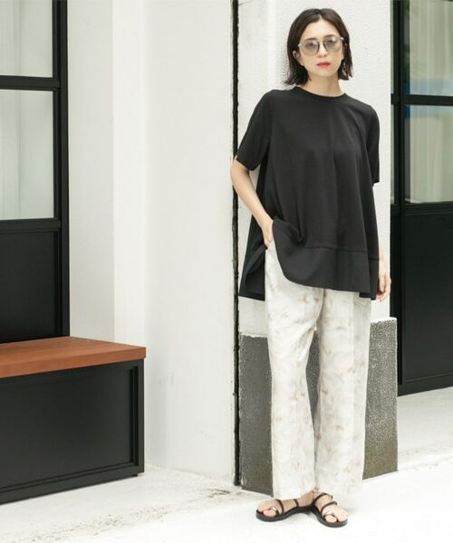 Aラインドッキングカットソー【洗濯機洗い可】 （カットソー）｜OPAQUE