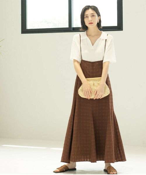 OPAQUE.CLIP / オペーク ドット クリップ ワンピース | シアーチェックキャミワンピース【洗濯機洗い可】 | 詳細11