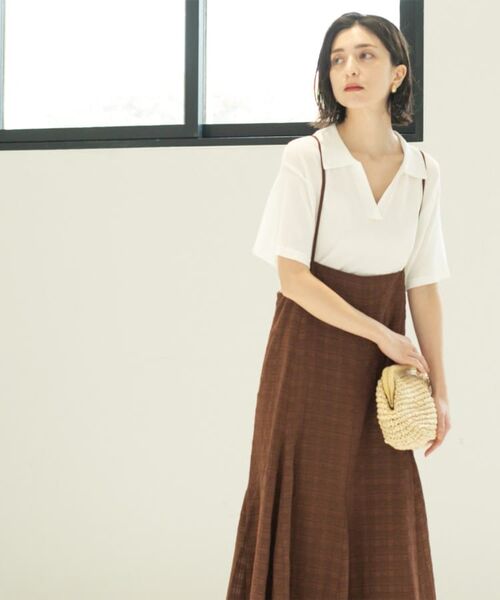 OPAQUE.CLIP / オペーク ドット クリップ ワンピース | シアーチェックキャミワンピース【洗濯機洗い可】 | 詳細12