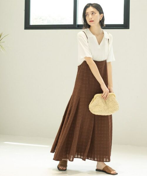 OPAQUE.CLIP / オペーク ドット クリップ ワンピース | シアーチェックキャミワンピース【洗濯機洗い可】 | 詳細13