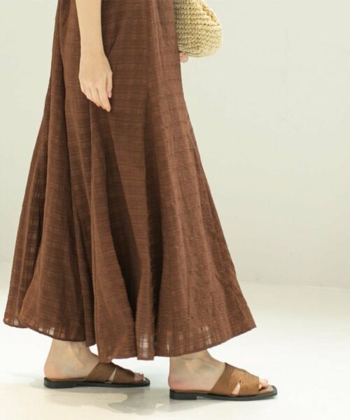 OPAQUE.CLIP / オペーク ドット クリップ ワンピース | シアーチェックキャミワンピース【洗濯機洗い可】 | 詳細14