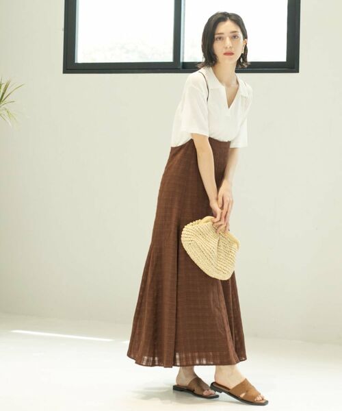 OPAQUE.CLIP / オペーク ドット クリップ ワンピース | シアーチェックキャミワンピース【洗濯機洗い可】 | 詳細15