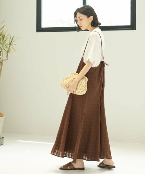 OPAQUE.CLIP / オペーク ドット クリップ ワンピース | シアーチェックキャミワンピース【洗濯機洗い可】 | 詳細18