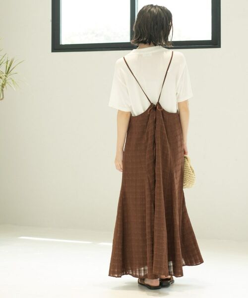 OPAQUE.CLIP / オペーク ドット クリップ ワンピース | シアーチェックキャミワンピース【洗濯機洗い可】 | 詳細19