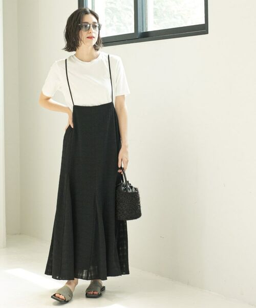 OPAQUE.CLIP / オペーク ドット クリップ ワンピース | シアーチェックキャミワンピース【洗濯機洗い可】 | 詳細4