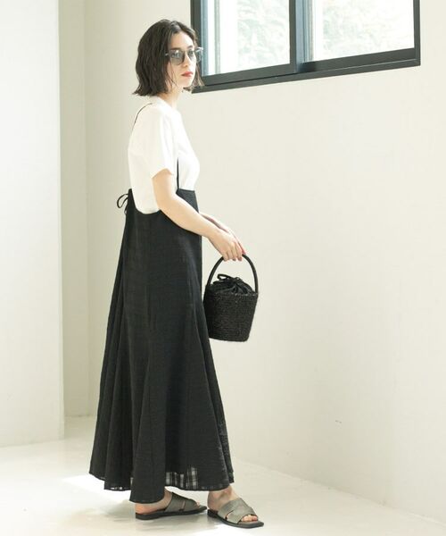 OPAQUE.CLIP / オペーク ドット クリップ ワンピース | シアーチェックキャミワンピース【洗濯機洗い可】 | 詳細5