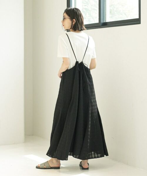 OPAQUE.CLIP / オペーク ドット クリップ ワンピース | シアーチェックキャミワンピース【洗濯機洗い可】 | 詳細6