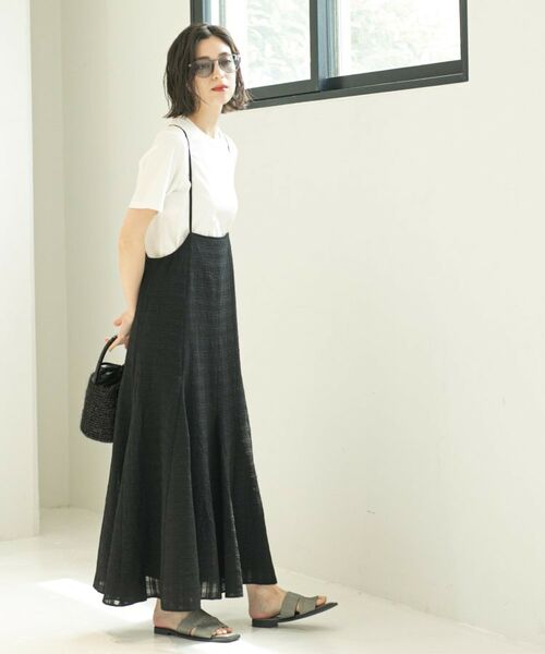 OPAQUE.CLIP / オペーク ドット クリップ ワンピース | シアーチェックキャミワンピース【洗濯機洗い可】 | 詳細8