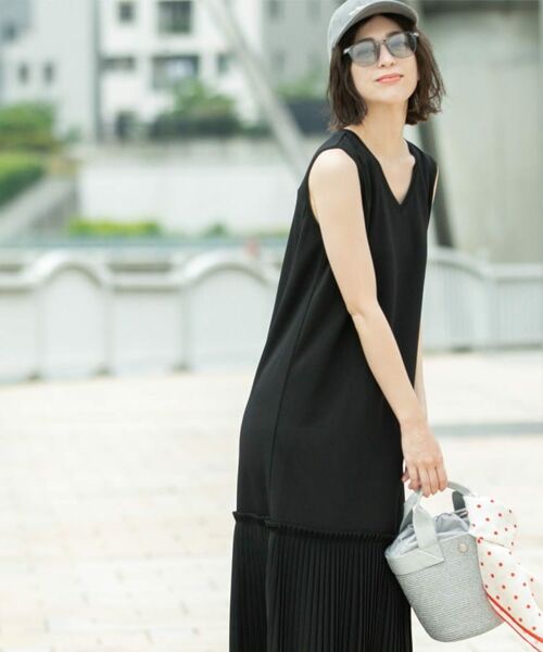 OPAQUE.CLIP / オペーク ドット クリップ ロング・マキシ丈ワンピース | プリーツ切替ノースリーブワンピース【洗濯機洗い可】 | 詳細10