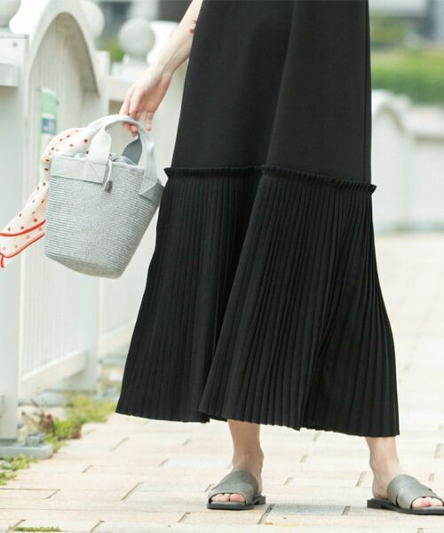 OPAQUE.CLIP / オペーク ドット クリップ ロング・マキシ丈ワンピース | プリーツ切替ノースリーブワンピース【洗濯機洗い可】 | 詳細12