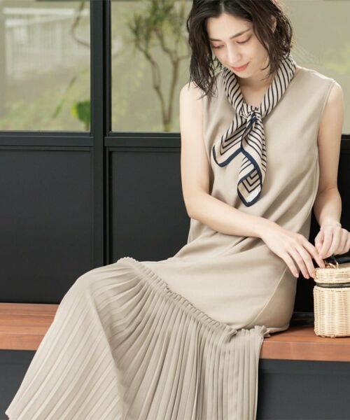 OPAQUE.CLIP / オペーク ドット クリップ ロング・マキシ丈ワンピース | プリーツ切替ノースリーブワンピース【洗濯機洗い可】 | 詳細19