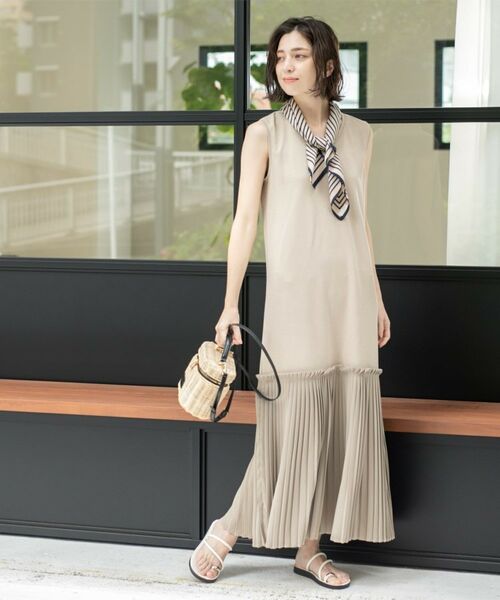 OPAQUE.CLIP / オペーク ドット クリップ ロング・マキシ丈ワンピース | プリーツ切替ノースリーブワンピース【洗濯機洗い可】 | 詳細20