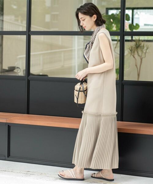 OPAQUE.CLIP / オペーク ドット クリップ ロング・マキシ丈ワンピース | プリーツ切替ノースリーブワンピース【洗濯機洗い可】 | 詳細21