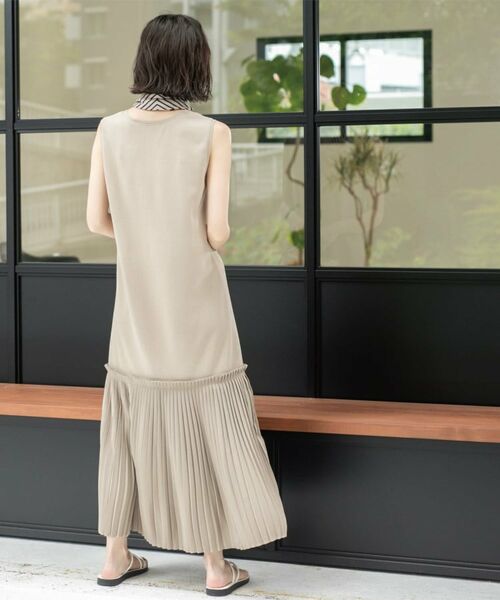 OPAQUE.CLIP / オペーク ドット クリップ ロング・マキシ丈ワンピース | プリーツ切替ノースリーブワンピース【洗濯機洗い可】 | 詳細23