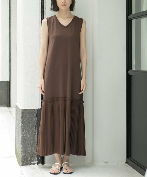 OPAQUE.CLIP / オペーク ドット クリップ ロング・マキシ丈ワンピース | プリーツ切替ノースリーブワンピース【洗濯機洗い可】 | 詳細24