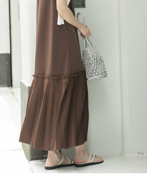 OPAQUE.CLIP / オペーク ドット クリップ ロング・マキシ丈ワンピース | プリーツ切替ノースリーブワンピース【洗濯機洗い可】 | 詳細5