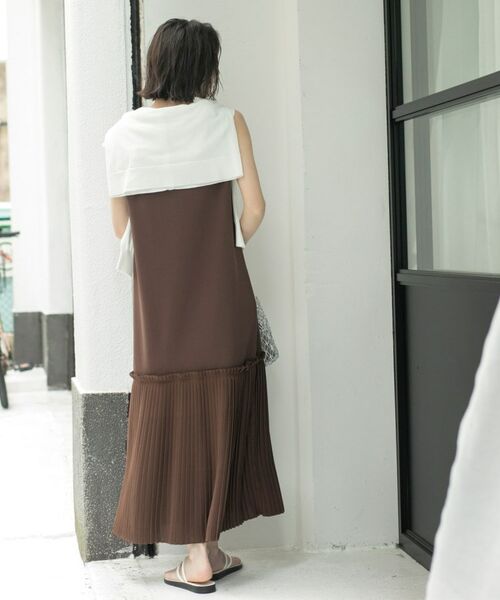 OPAQUE.CLIP / オペーク ドット クリップ ロング・マキシ丈ワンピース | プリーツ切替ノースリーブワンピース【洗濯機洗い可】 | 詳細8