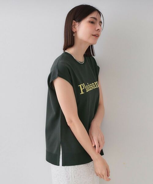 OPAQUE.CLIP / オペーク ドット クリップ ニット・セーター | ロゴフレンチスリーブニット【洗濯機洗い可/UV/接触冷感/抗ピル】 | 詳細1