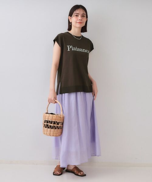 OPAQUE.CLIP / オペーク ドット クリップ ニット・セーター | ロゴフレンチスリーブニット【洗濯機洗い可/UV/接触冷感/抗ピル】 | 詳細10