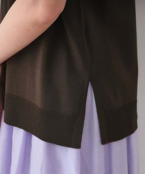 OPAQUE.CLIP / オペーク ドット クリップ ニット・セーター | ロゴフレンチスリーブニット【洗濯機洗い可/UV/接触冷感/抗ピル】 | 詳細18