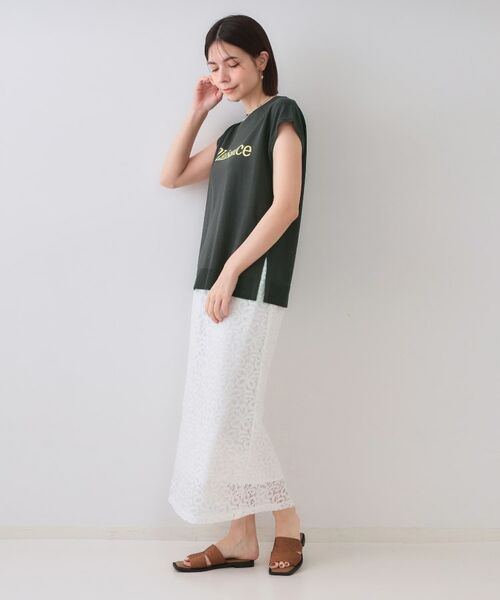 OPAQUE.CLIP / オペーク ドット クリップ ニット・セーター | ロゴフレンチスリーブニット【洗濯機洗い可/UV/接触冷感/抗ピル】 | 詳細3