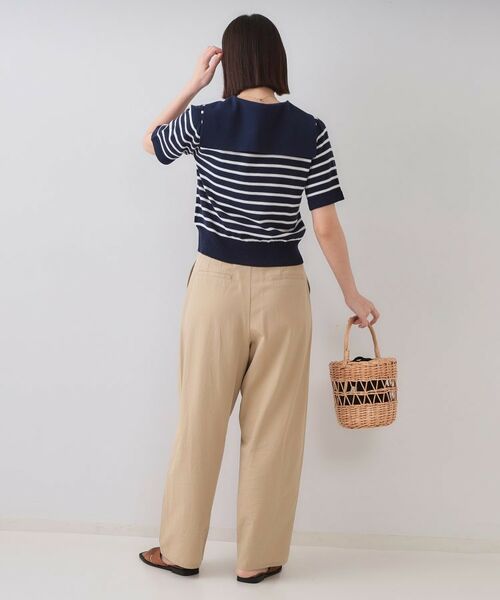 OPAQUE.CLIP / オペーク ドット クリップ ニット・セーター | セーラーカラーボーダーニット【洗濯機洗い可】 | 詳細11