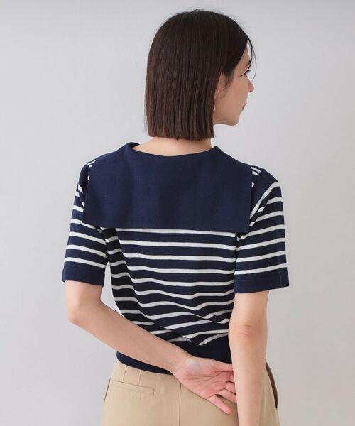 OPAQUE.CLIP / オペーク ドット クリップ ニット・セーター | セーラーカラーボーダーニット【洗濯機洗い可】 | 詳細15