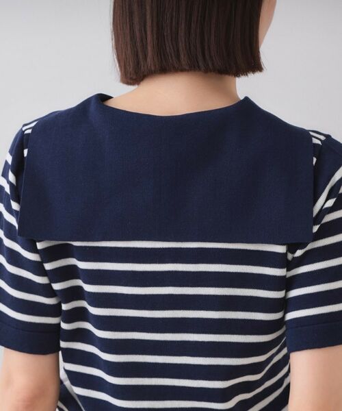 OPAQUE.CLIP / オペーク ドット クリップ ニット・セーター | セーラーカラーボーダーニット【洗濯機洗い可】 | 詳細17