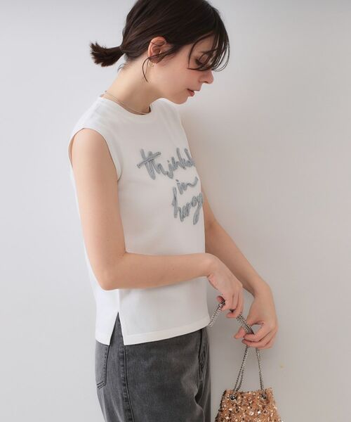 OPAQUE.CLIP / オペーク ドット クリップ ニット・セーター | ラメテープロゴニット【洗濯機洗い可/抗ピル】 | 詳細1