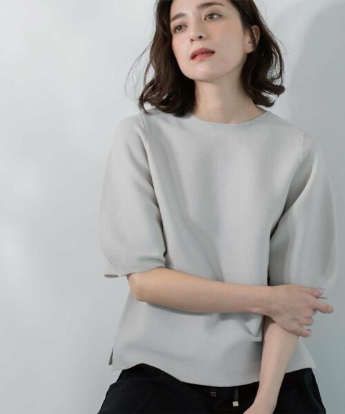 OPAQUE.CLIP / オペーク ドット クリップ ニット・セーター | ガーターボリュームスリーブニット【UVケア/洗濯機洗い可】 | 詳細1