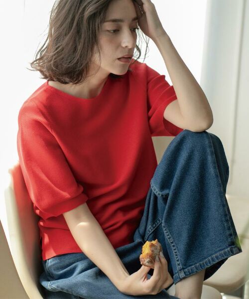 OPAQUE.CLIP / オペーク ドット クリップ ニット・セーター | ガーターボリュームスリーブニット【UVケア/洗濯機洗い可】 | 詳細20