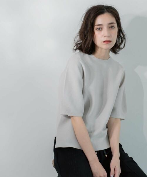 OPAQUE.CLIP / オペーク ドット クリップ ニット・セーター | ガーターボリュームスリーブニット【UVケア/洗濯機洗い可】 | 詳細5