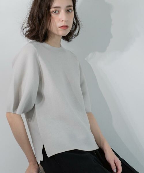 OPAQUE. CLIP/オペーク ドット クリップ ガーターボリュームスリーブニット【UVケア/洗濯機洗い可】 ライトグレー(011) 40(L) OPAQUE. CLIP/オペーク ドット クリップ ガーターボリュームスリーブニット【UVケア/洗濯機洗い可】 ライトグレー(011) 40(L)