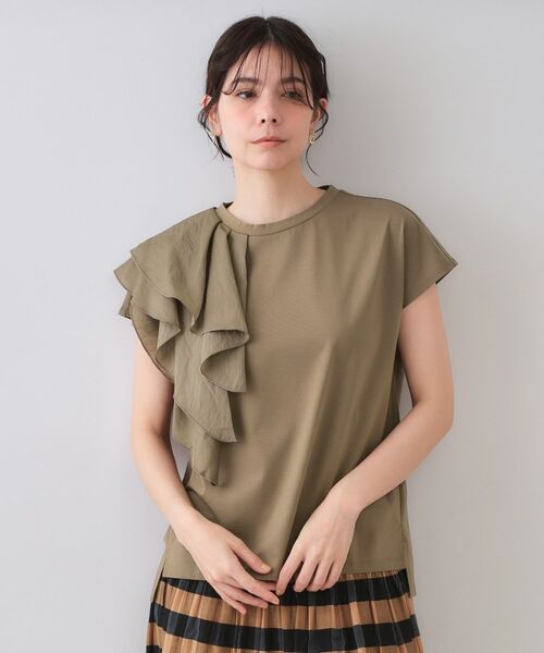 OPAQUE.CLIP / オペーク ドット クリップ カットソー | ショルダーフリルドッキングカットソー【洗濯機洗い可】 | 詳細14