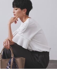 OPAQUE.CLIP / オペーク ドット クリップ カットソー | プリーツスリーブドッキングトップス【洗濯機洗い可】