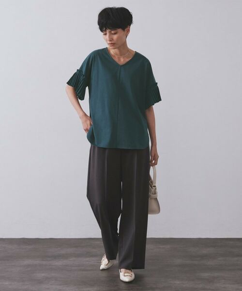 OPAQUE.CLIP / オペーク ドット クリップ カットソー | プリーツスリーブドッキングトップス【洗濯機洗い可】 | 詳細10