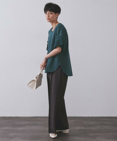 OPAQUE.CLIP / オペーク ドット クリップ カットソー | プリーツスリーブドッキングトップス【洗濯機洗い可】 | 詳細11