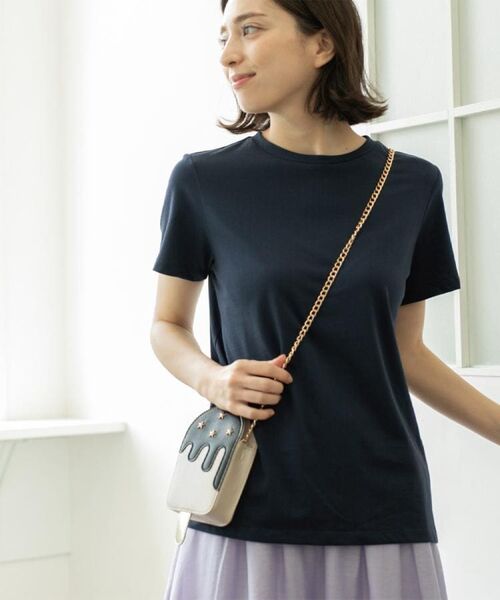 OPAQUE.CLIP / オペーク ドット クリップ Tシャツ | 《5色展開》ベーシックTシャツ【洗濯機洗い可/UV/接触冷感】(ネイビー(094))