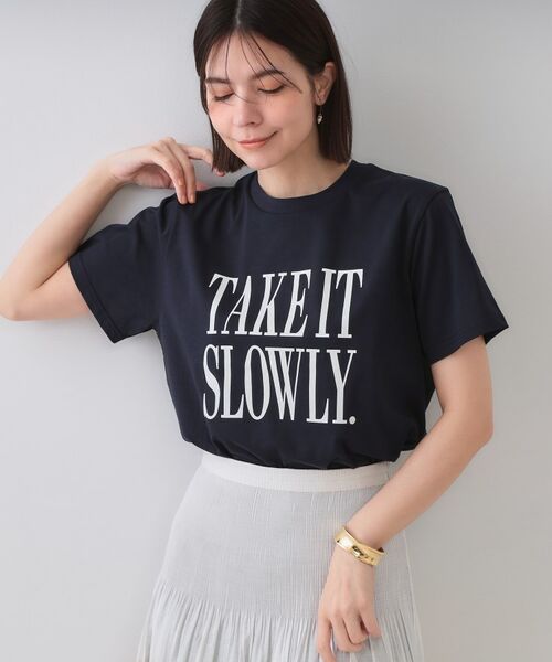 OPAQUE. CLIP/オペーク ドット クリップ ロゴプリントTシャツ【洗濯機洗い可】 ネイビー(094) 00 OPAQUE. CLIP/オペーク ドット クリップ ロゴプリントTシャツ【洗濯機洗い可】 ネイビー(094) 00