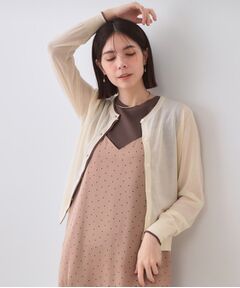 OPAQUE.CLIP / オペーク ドット クリップ カーディガン・ボレロ | 配色シアークルーニットカーディガン【洗濯機洗い可/抗ピル】