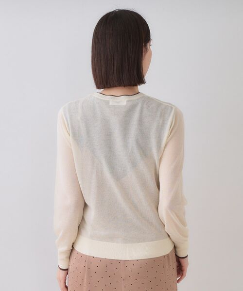 OPAQUE.CLIP / オペーク ドット クリップ カーディガン・ボレロ | 配色シアークルーニットカーディガン【洗濯機洗い可/抗ピル】 | 詳細11