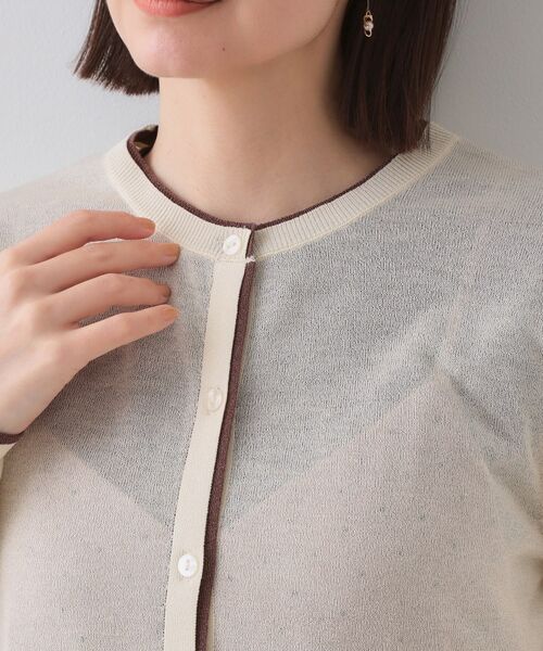 OPAQUE.CLIP / オペーク ドット クリップ カーディガン・ボレロ | 配色シアークルーニットカーディガン【洗濯機洗い可/抗ピル】 | 詳細12
