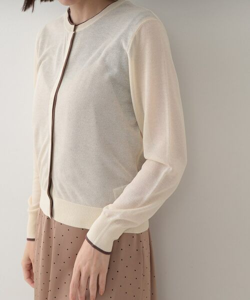 OPAQUE.CLIP / オペーク ドット クリップ カーディガン・ボレロ | 配色シアークルーニットカーディガン【洗濯機洗い可/抗ピル】 | 詳細13