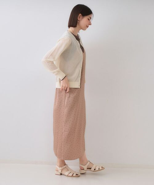 OPAQUE.CLIP / オペーク ドット クリップ カーディガン・ボレロ | 配色シアークルーニットカーディガン【洗濯機洗い可/抗ピル】 | 詳細3