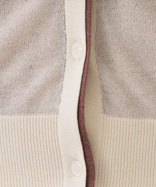 OPAQUE.CLIP / オペーク ドット クリップ カーディガン・ボレロ | 配色シアークルーニットカーディガン【洗濯機洗い可/抗ピル】 | 詳細4