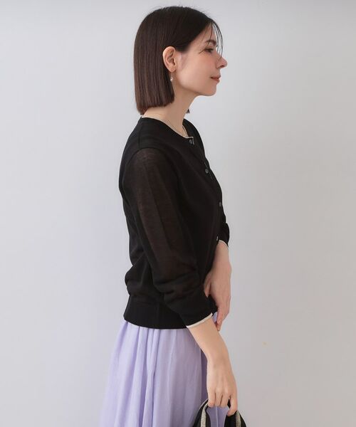 OPAQUE.CLIP / オペーク ドット クリップ カーディガン・ボレロ | 配色シアークルーニットカーディガン【洗濯機洗い可/抗ピル】 | 詳細5