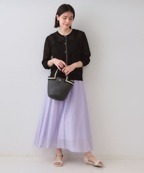 OPAQUE.CLIP / オペーク ドット クリップ カーディガン・ボレロ | 配色シアークルーニットカーディガン【洗濯機洗い可/抗ピル】 | 詳細6